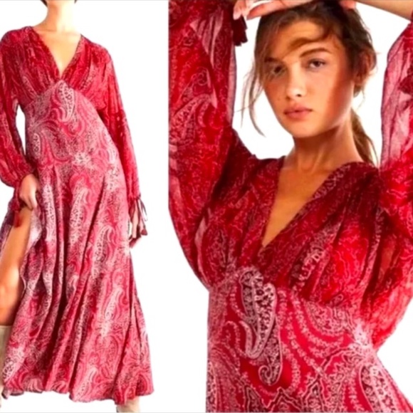 Free People Dresses & Skirts - NWOT Free People Mirage Maxi Dress, Ruby Combo, Size 4